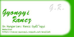 gyongyi rancz business card